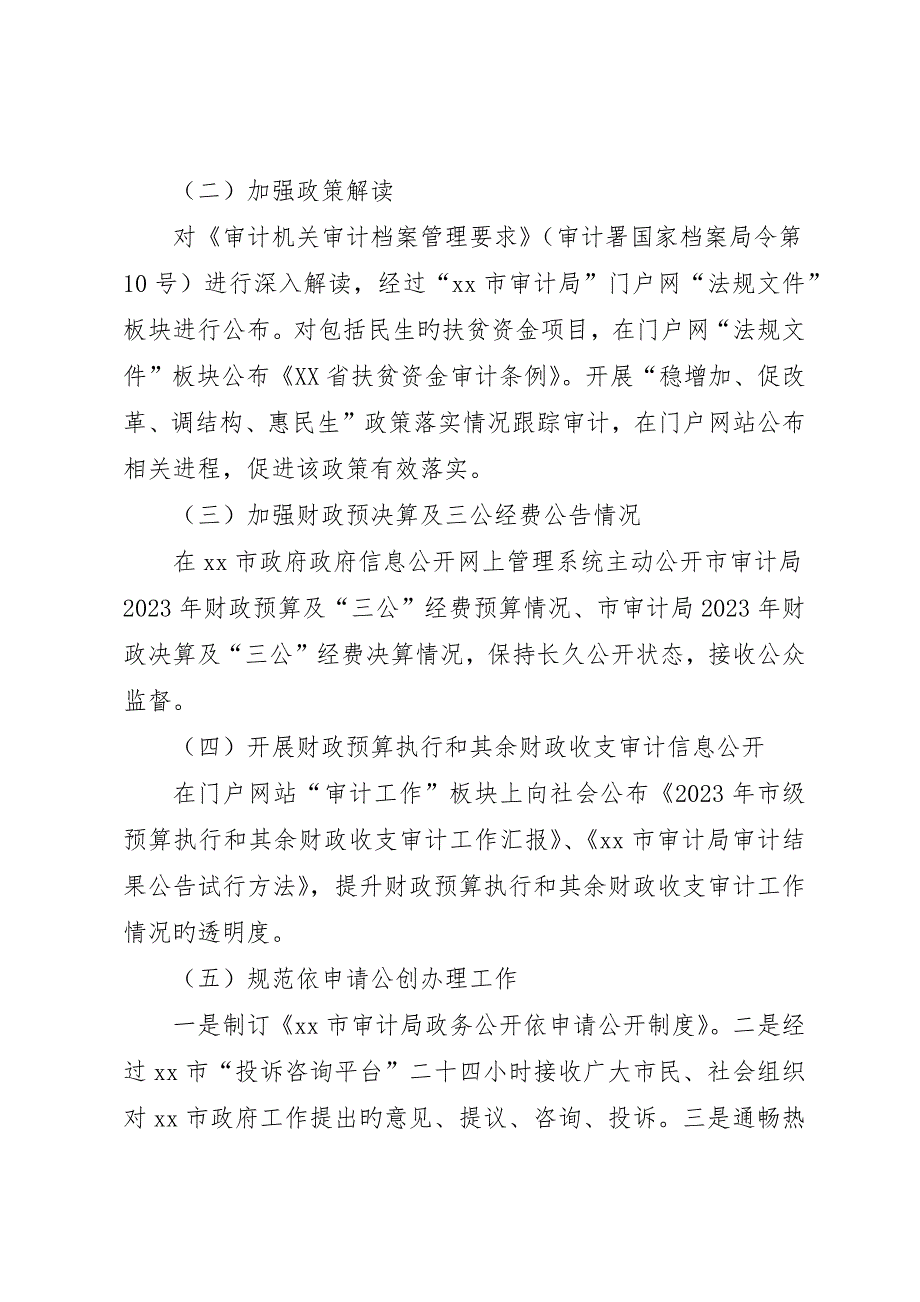 市审计局政府信息公开工作情况报告_第2页