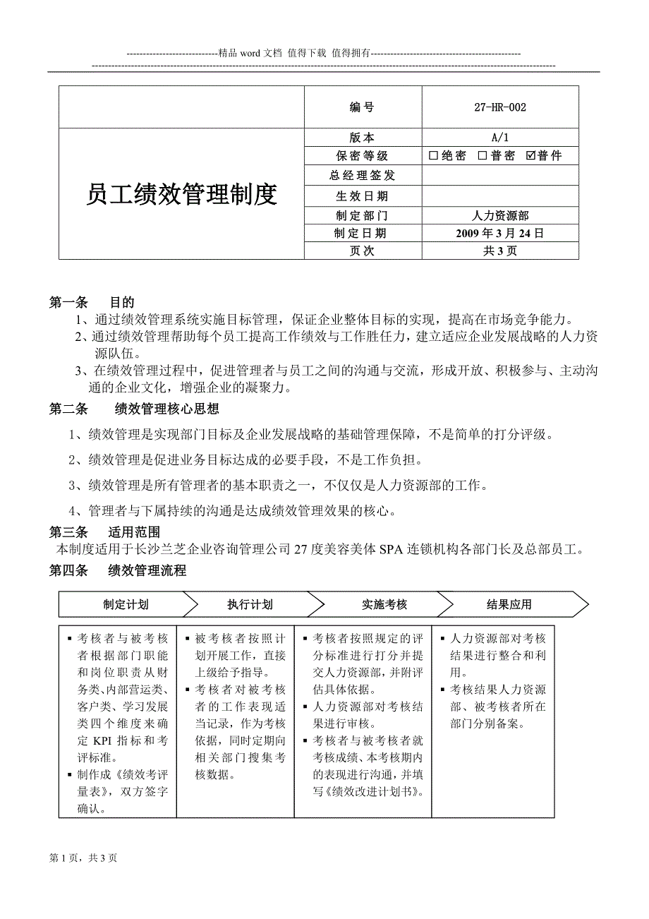 02员工绩效考核管理办法(最新).doc_第1页