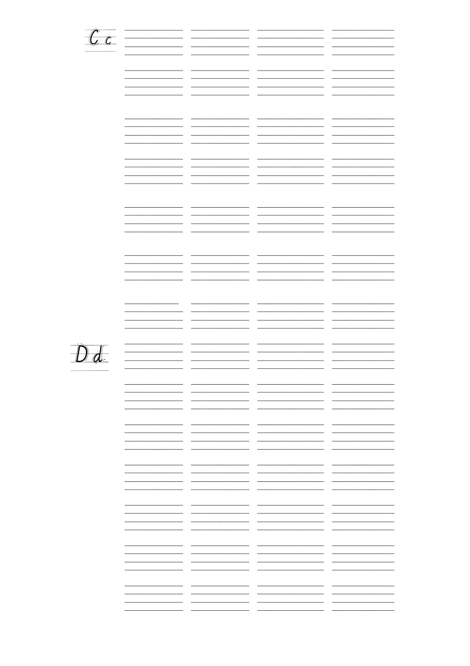 打印版26个英文字母书写标准及练习本_第3页