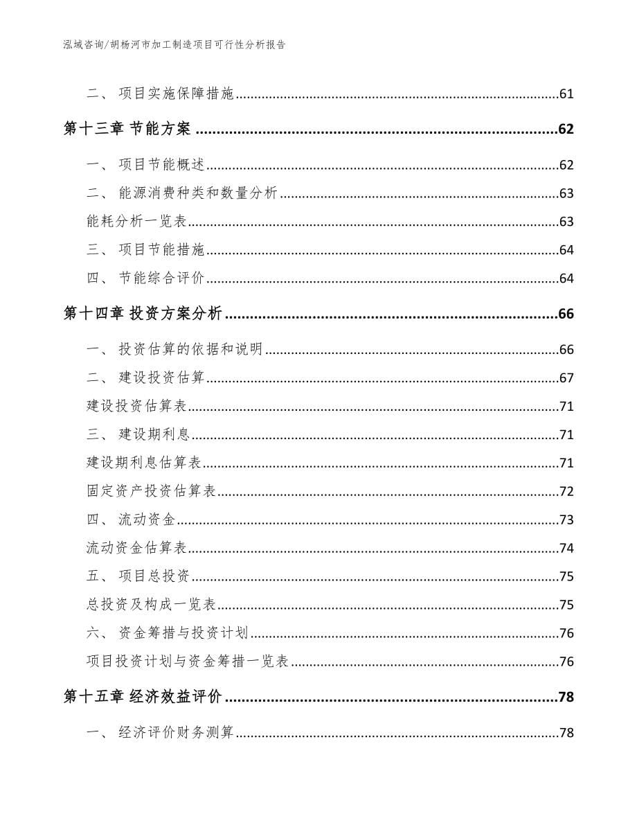 胡杨河市加工制造项目可行性分析报告_第5页