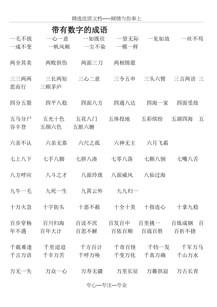 带数字的成语大全(共5页)_第1页