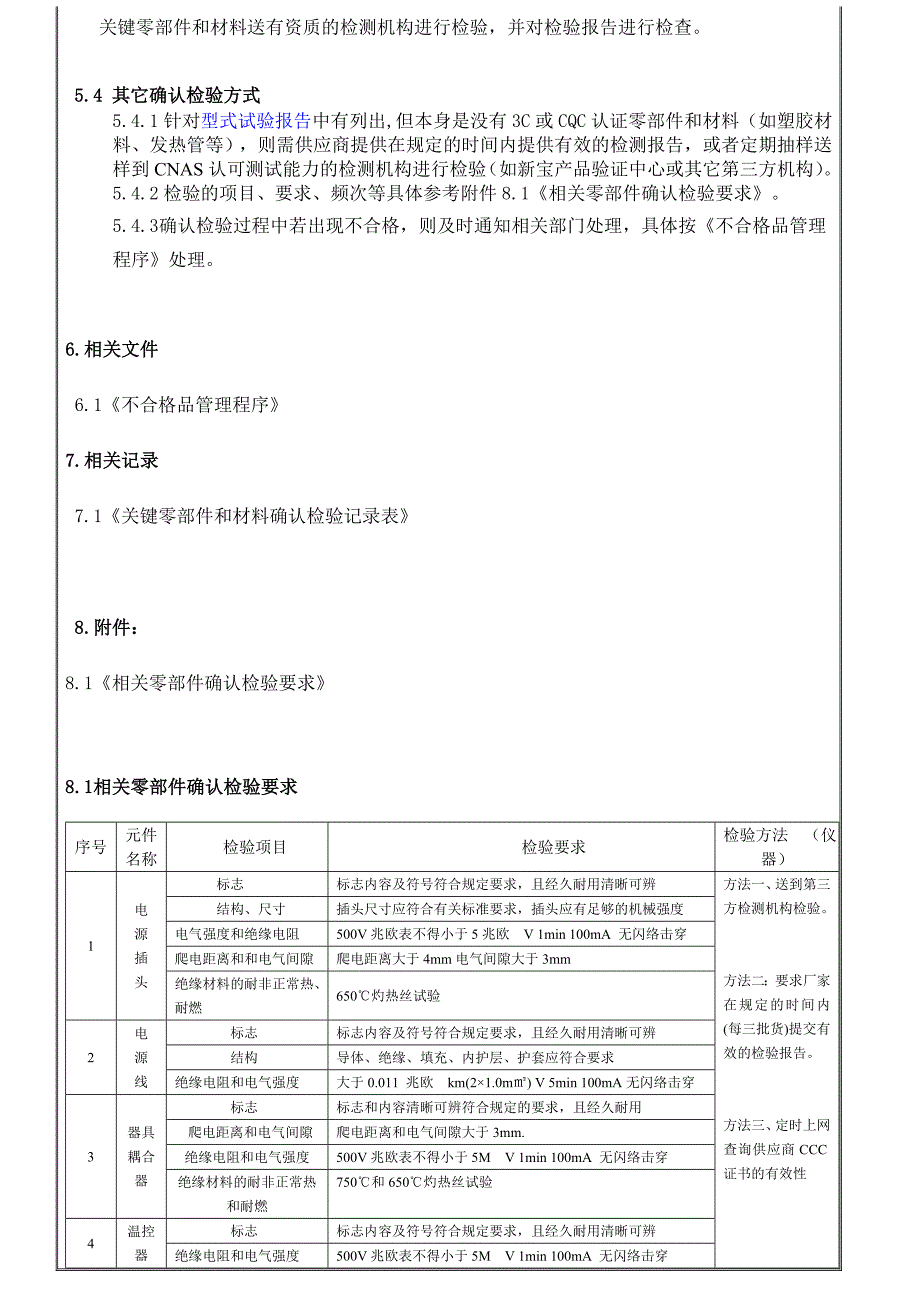 关键零部件和材料确认检验作业指导书_第4页