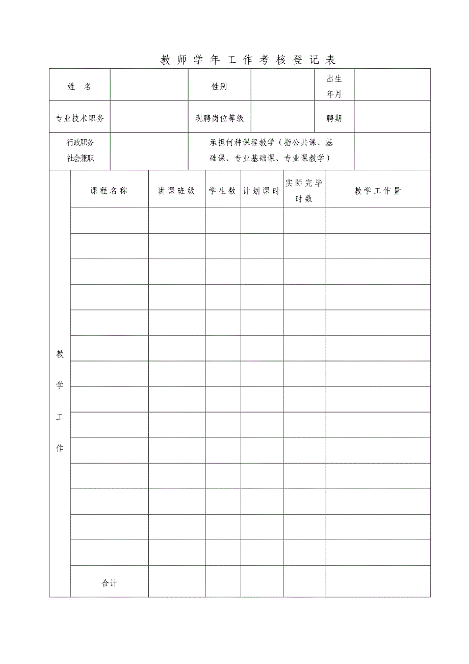 教师年工作考核登记表_第3页