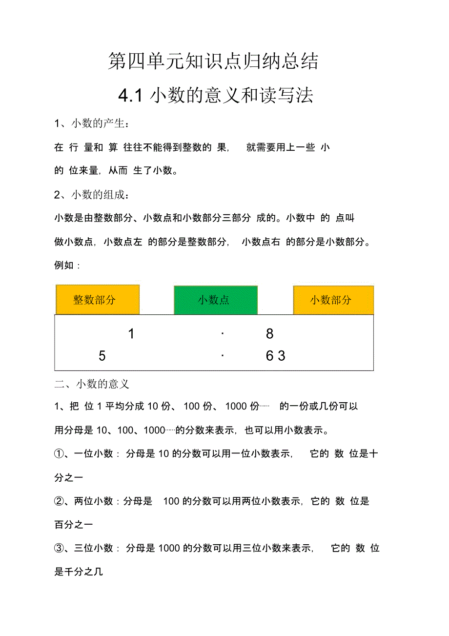 完整版人教版四年级数学下册第四单元知识点归纳总结_第1页