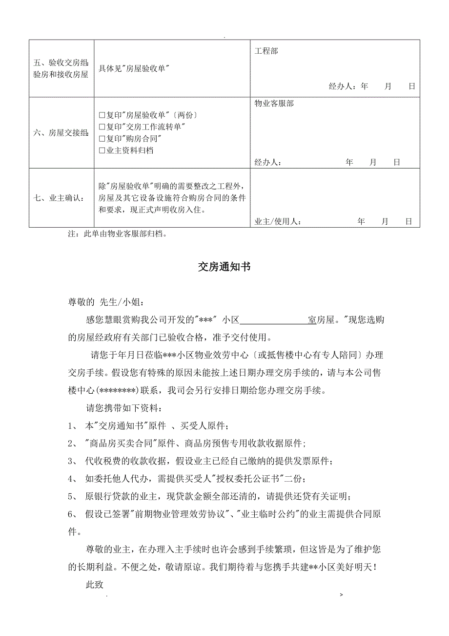 物业交房时所需表格汇总_第2页