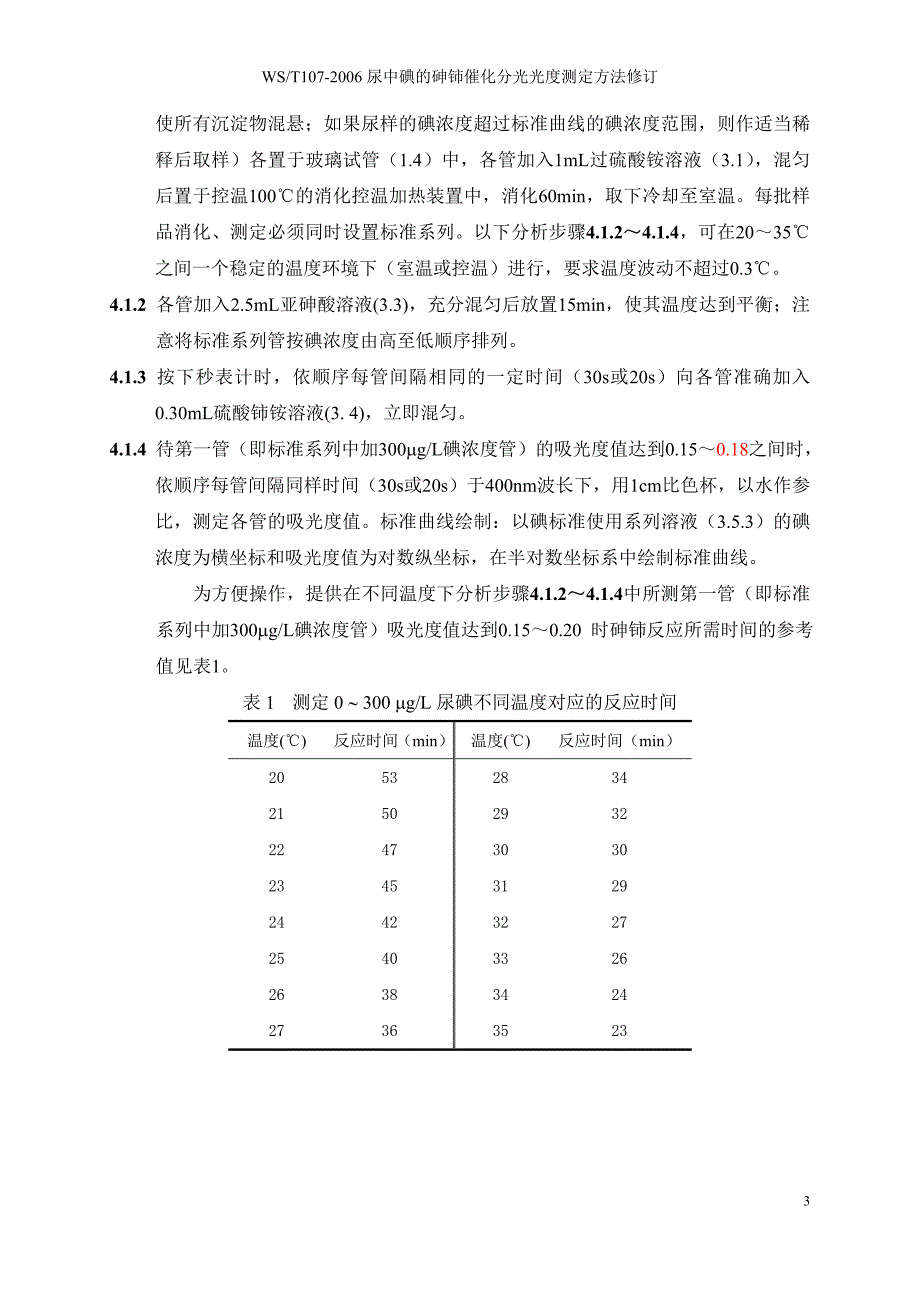 WST107-2006尿中碘的砷铈催化分光光度测定方法修订_第3页