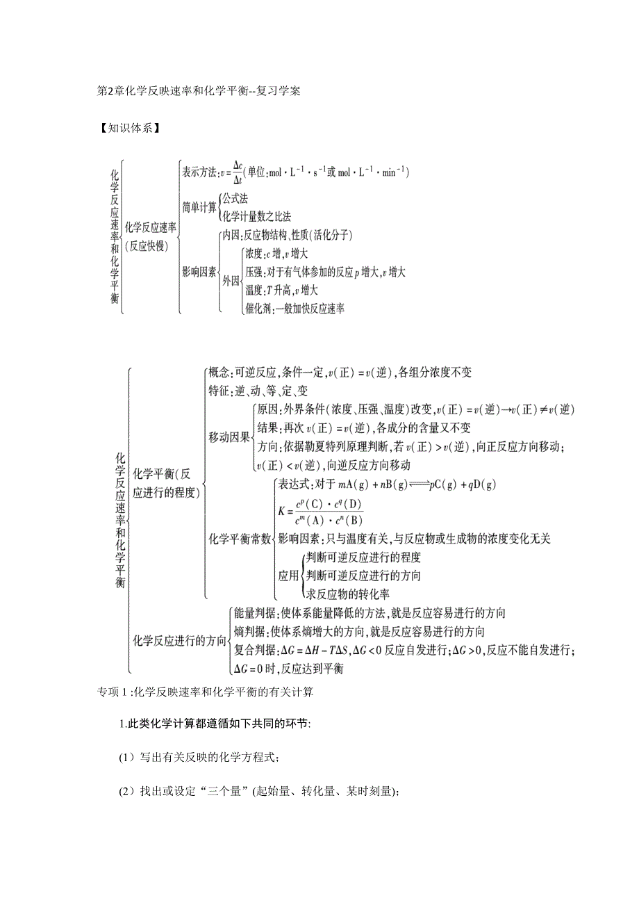 化学反应速率和化学平衡---复习学案_第1页