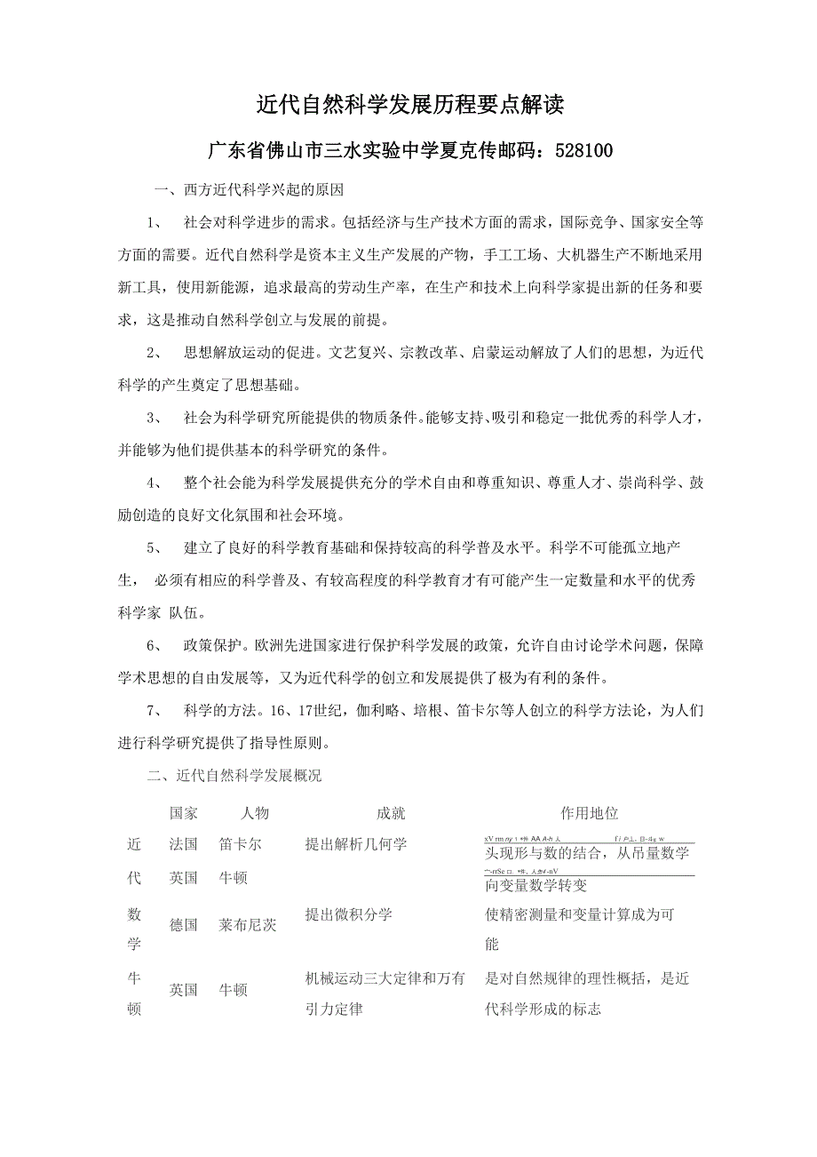 近代自然科学发展历程要点解读_第1页
