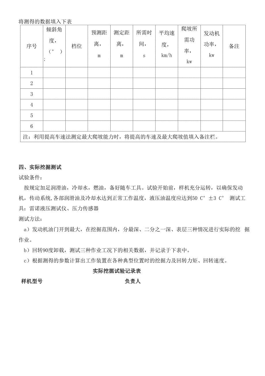 液压挖掘机试验大纲_第5页