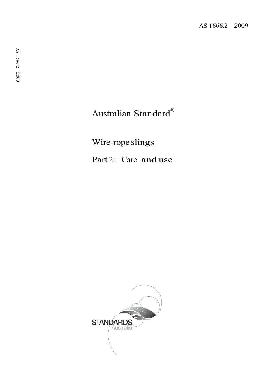 【AS澳大利亚标准】AS 1666.2 WireRope SlingsPart 2 Care and Use_第1页
