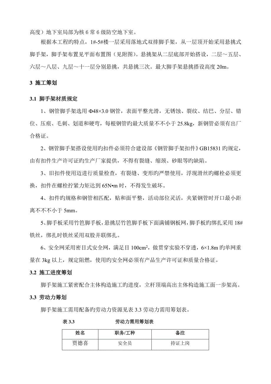 悬挑脚手架专项综合施工专题方案培训资料_第5页