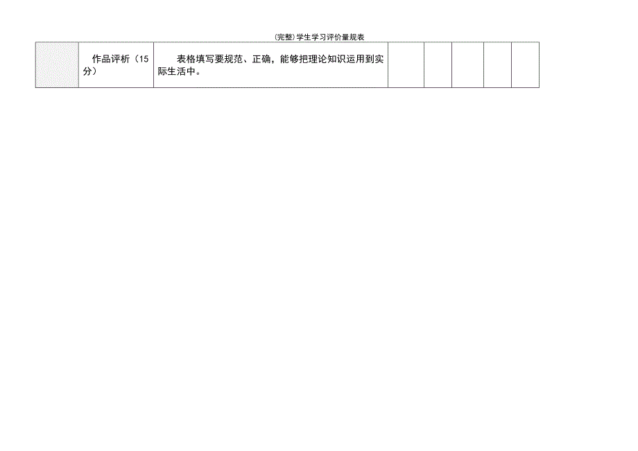 (最新整理)学生学习评价量规表_第3页