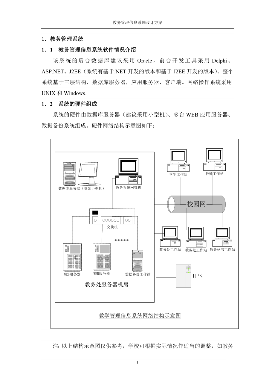 我院教务管理信息系统实施设计方案_第4页