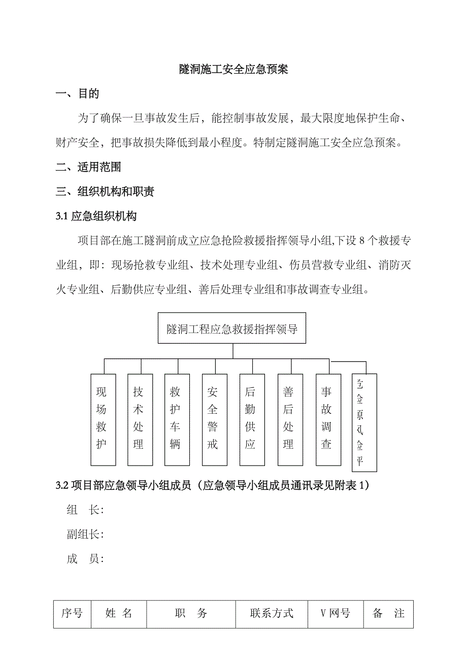 2023年隧洞施工安全应急预案_第3页