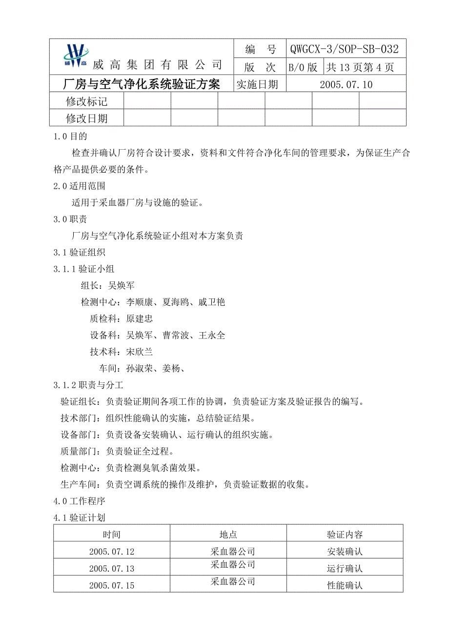 采血器厂房与空气净化系统验证方案.doc_第5页