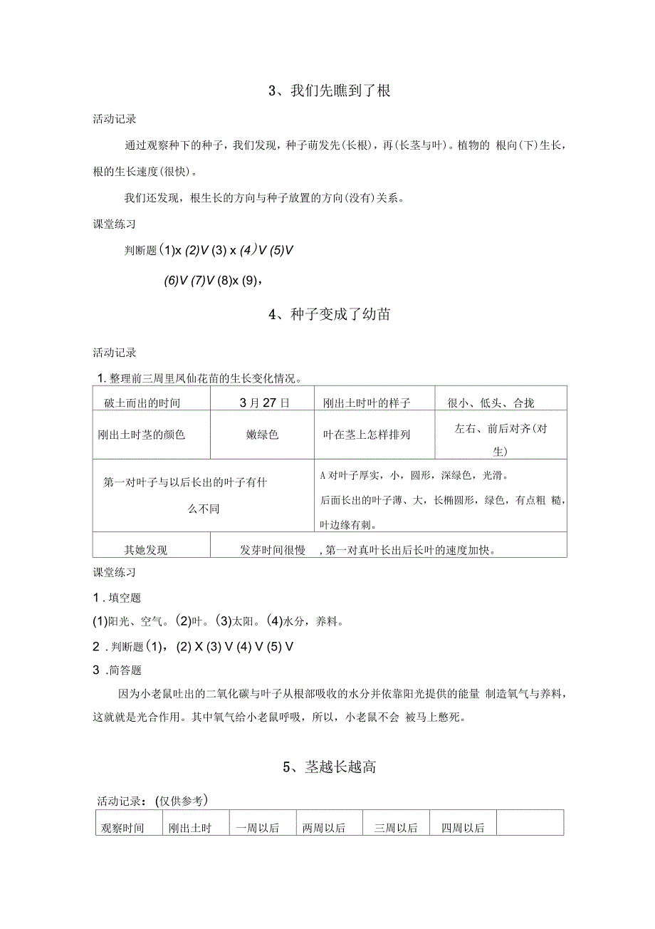 教科版三年级下册科学课堂作业本答案_第2页