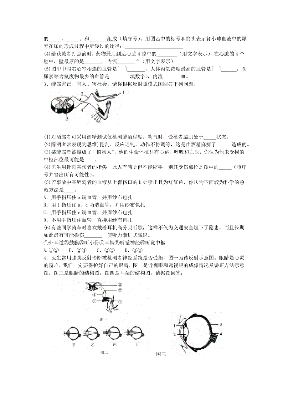 人教版生物七下综合题_第2页