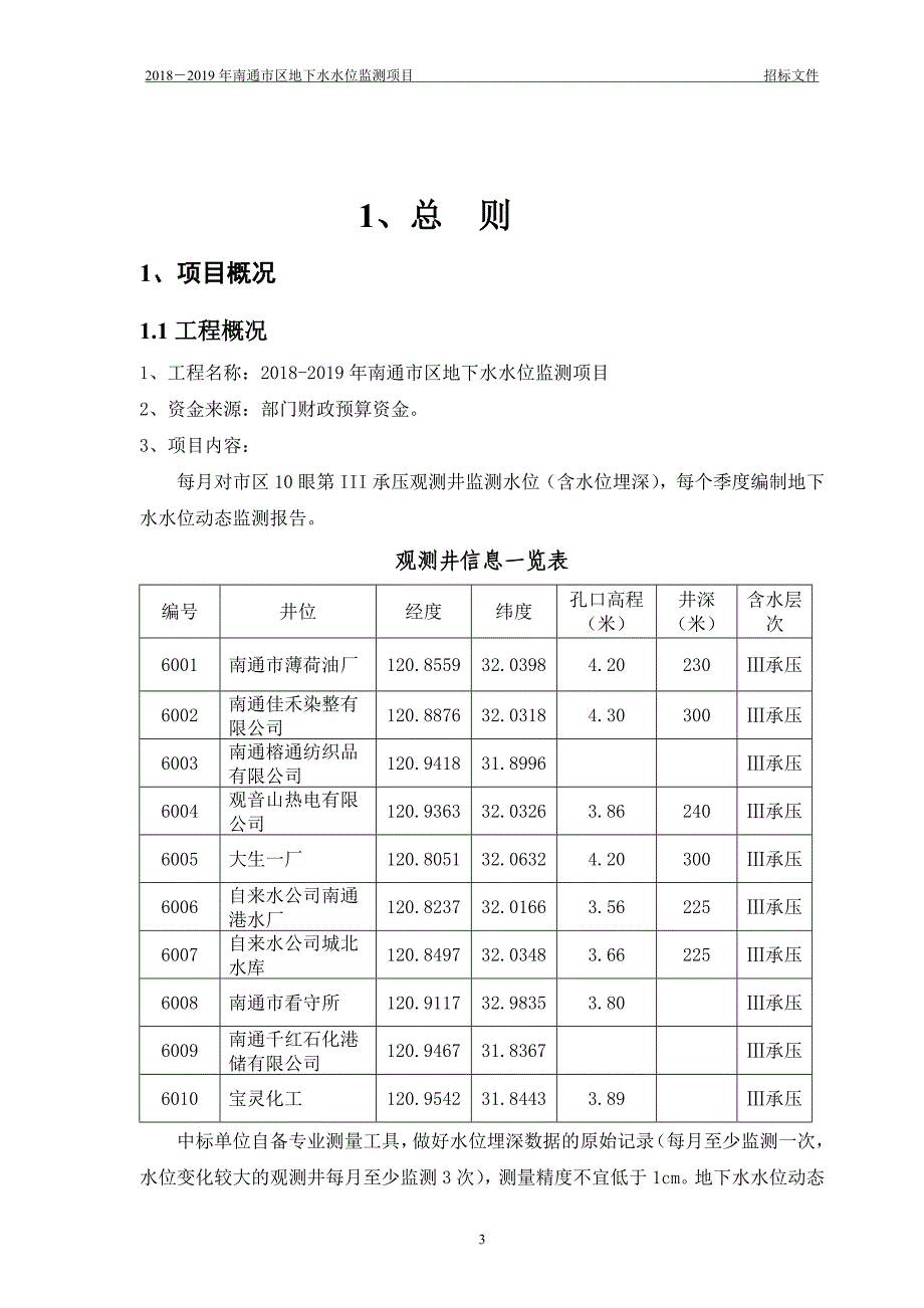 2018-2019年南通区地下水水位监测项目_第3页