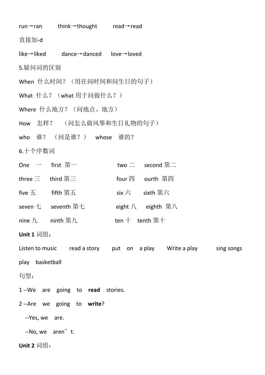 湘少版五年级英语下册复习重点(整理版)_第2页