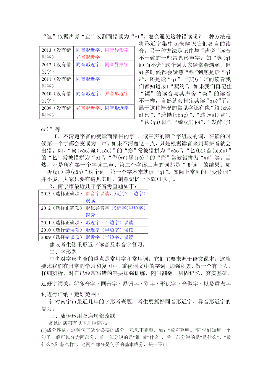 字音是中考语文每年必考的内容_第2页