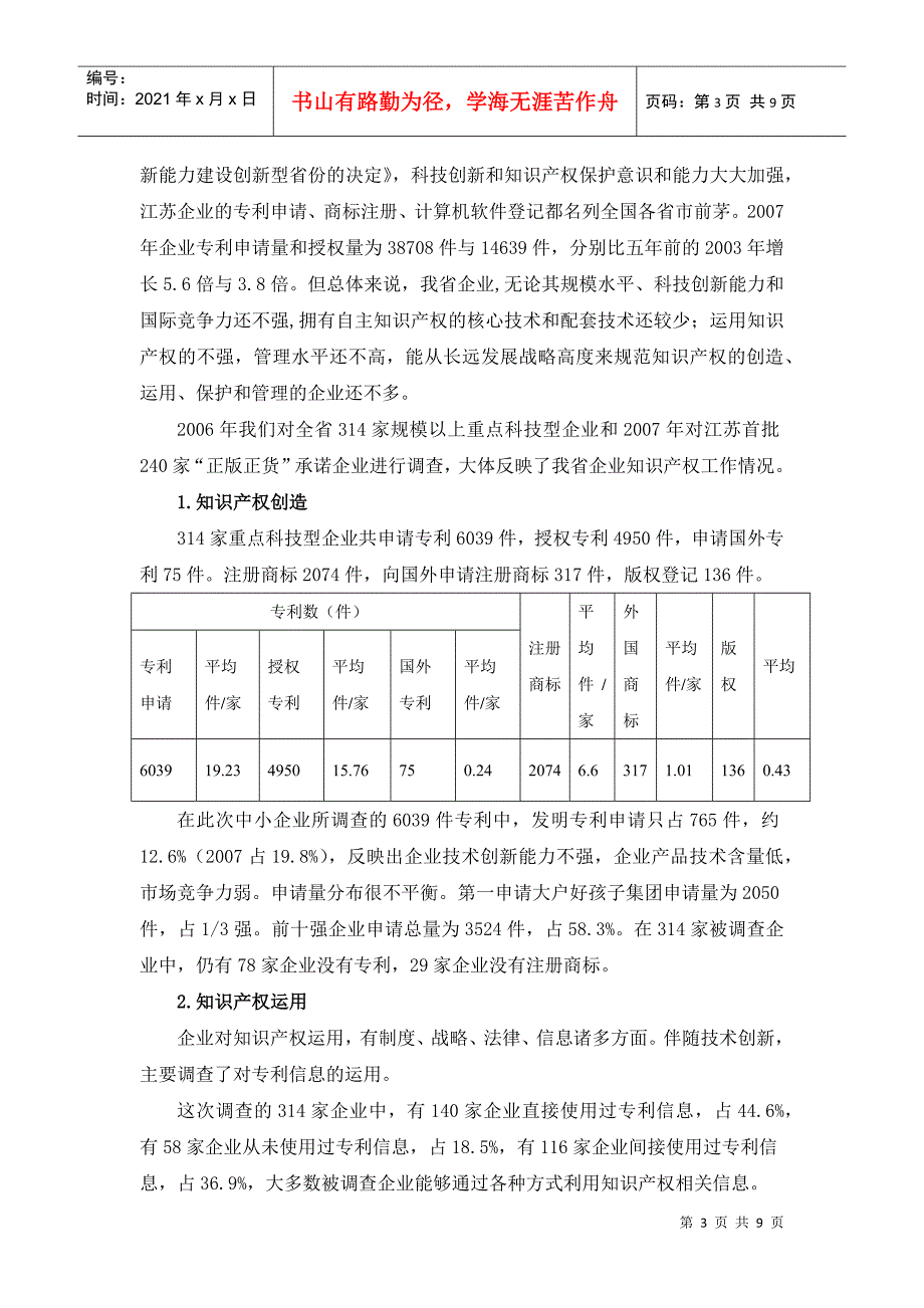 江苏省规范企业知识产权管理_第3页