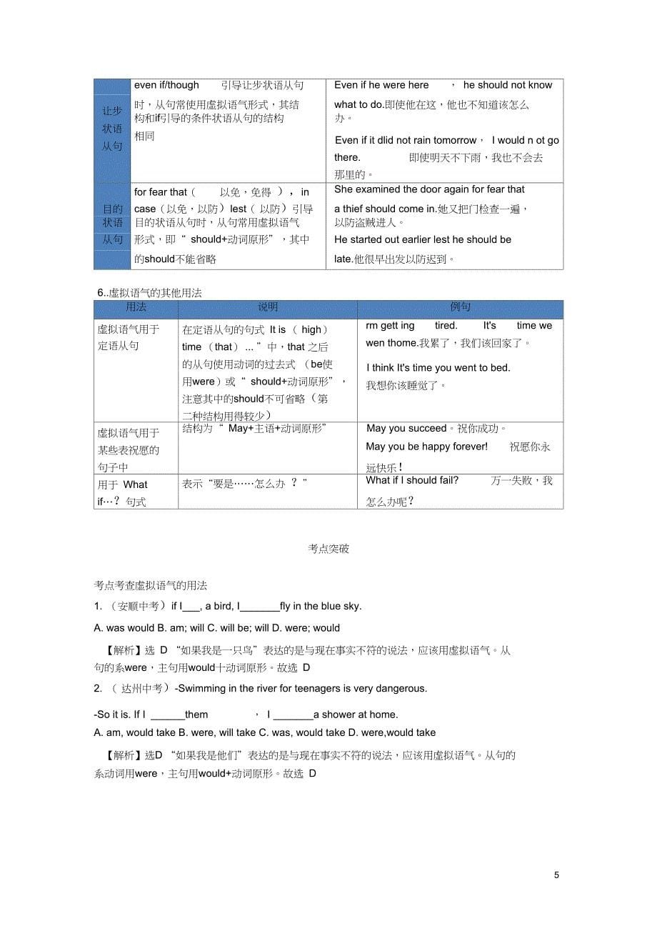 2016届中考英语复习讲义第12章动词的语气_第5页