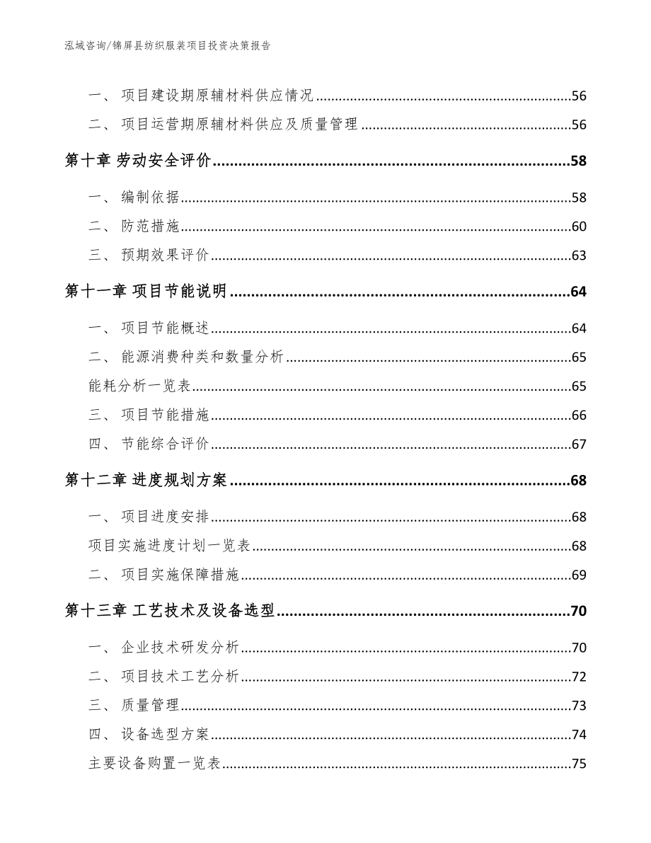 锦屏县纺织服装项目投资决策报告范文模板_第3页