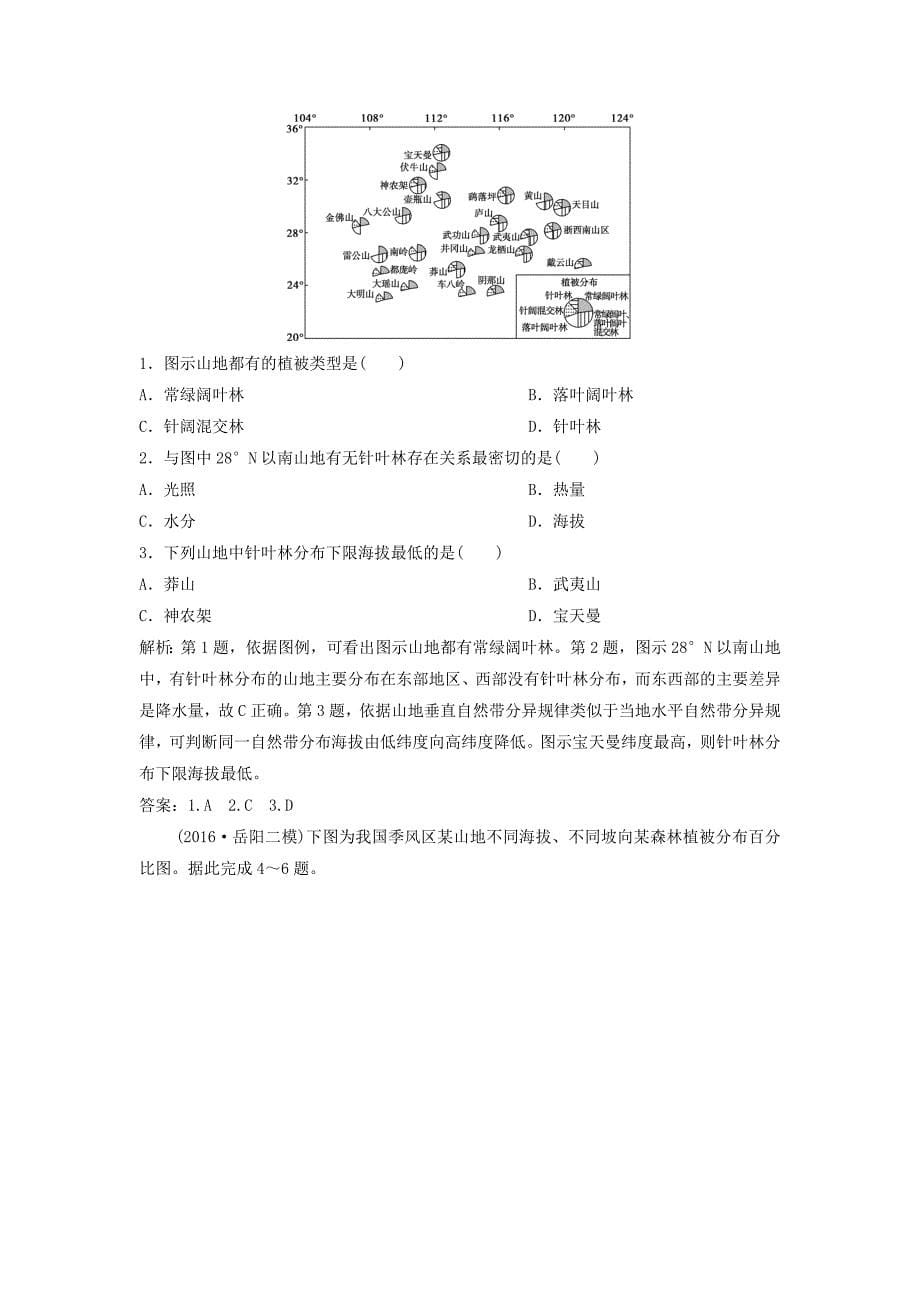 2022年高考地理一轮复习第1部分自然地理第6章自然地理环境的整体性与差异性第二讲自然地理环境的差异性练习新人教版_第5页