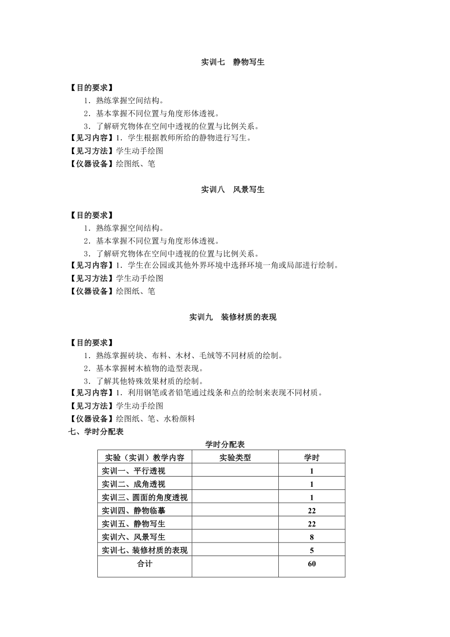 室内设计专业实训大纲合并_第3页