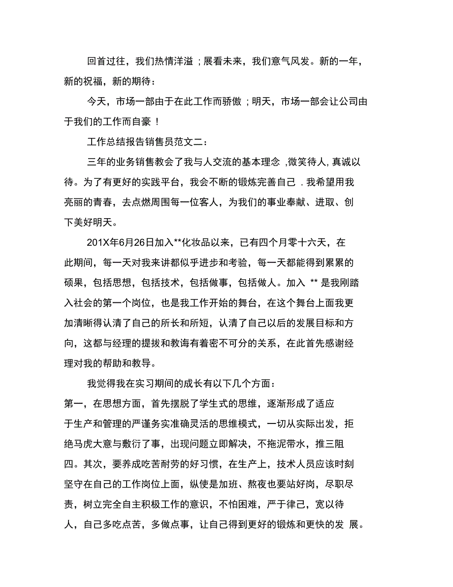 工作总结报告销售员_第3页