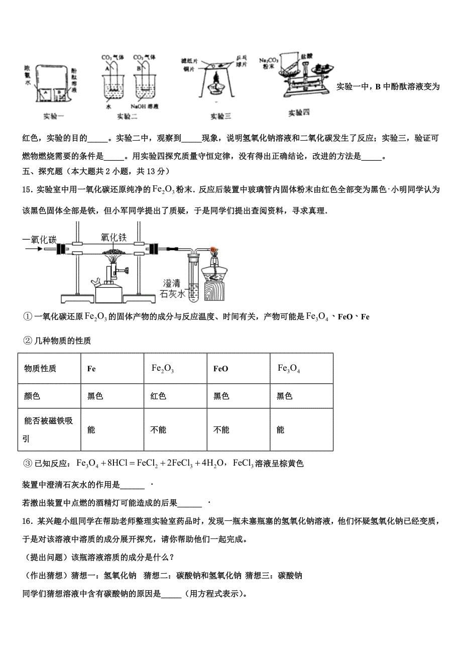 2023届河南省安阳市内黄县市级名校中考化学最后冲刺模拟测试卷（含答案解析）.doc_第5页