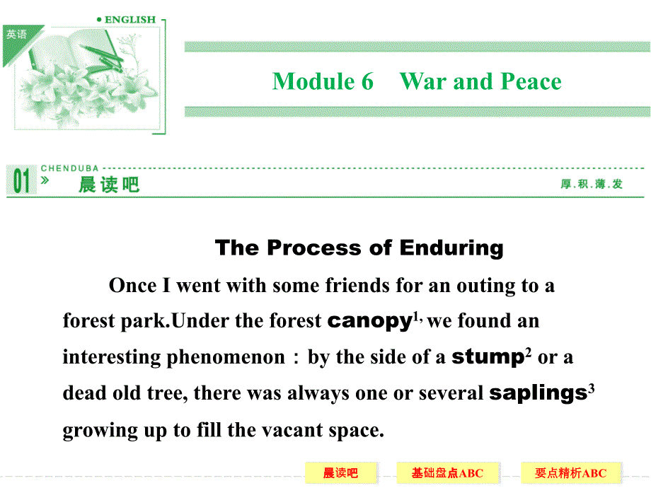 2014高考英语一轮复习配套课件：Module6WarandPeace.ppt_第1页