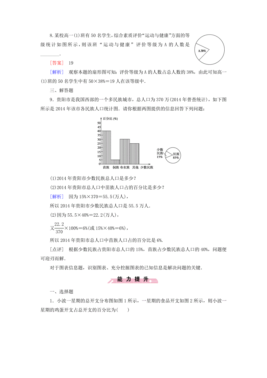 2014-2015学年高中数学 1.3统计图表检测试题 北师大版必修_第4页