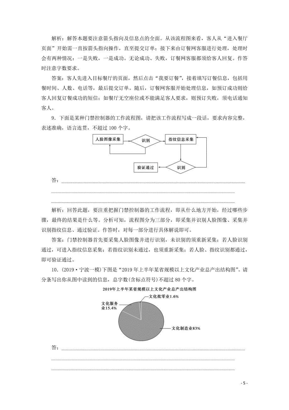 浙江省2020届高考语文大二轮复习 第1板块 语言文字运用 5 题型5 图文转换题练习（含解析）_第5页