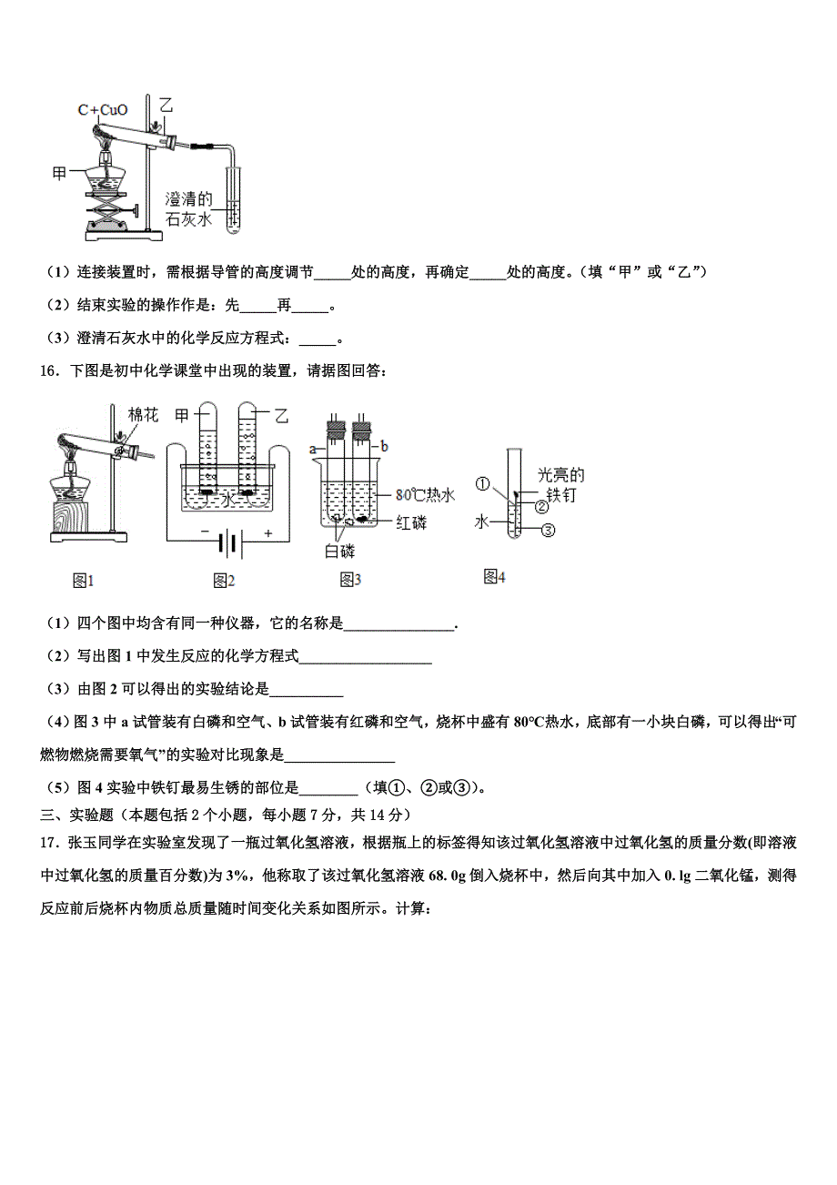 2022年重庆市万州三中学化学九年级第一学期期末达标检测模拟试题含解析.doc_第5页