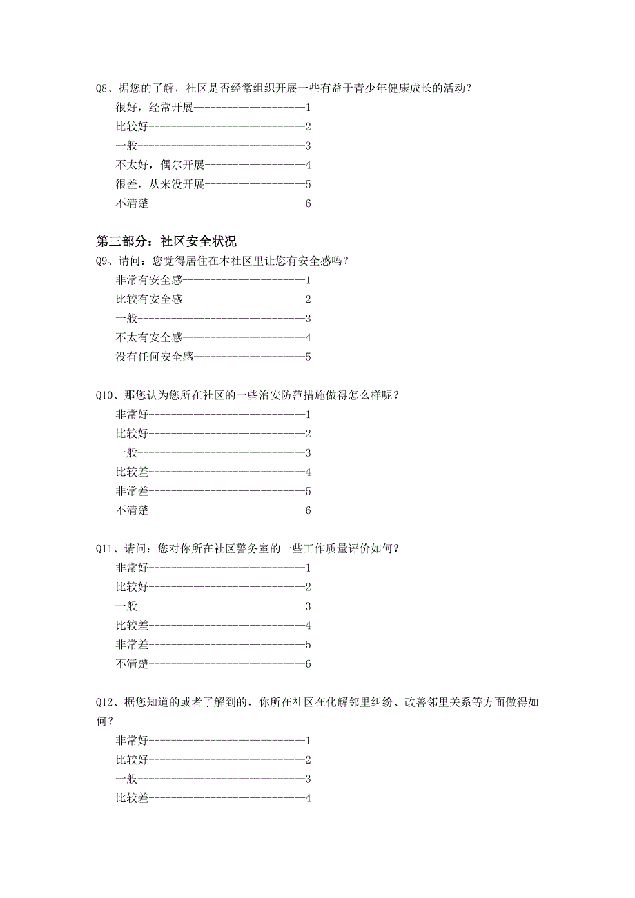 社区居民满意度调查问卷_第3页