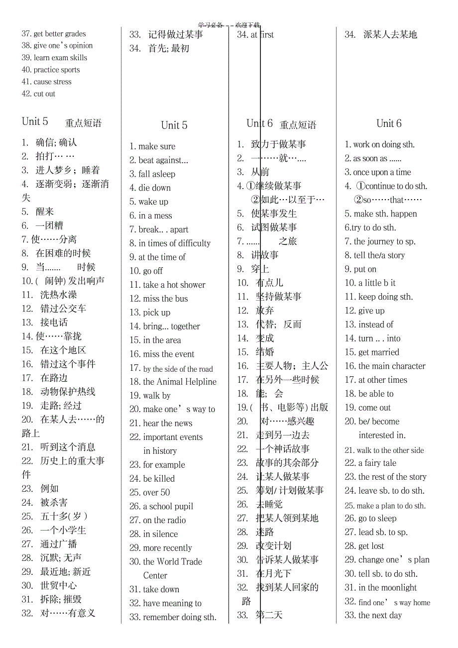 新人教版八下词组_外语学习-英语词汇_第3页