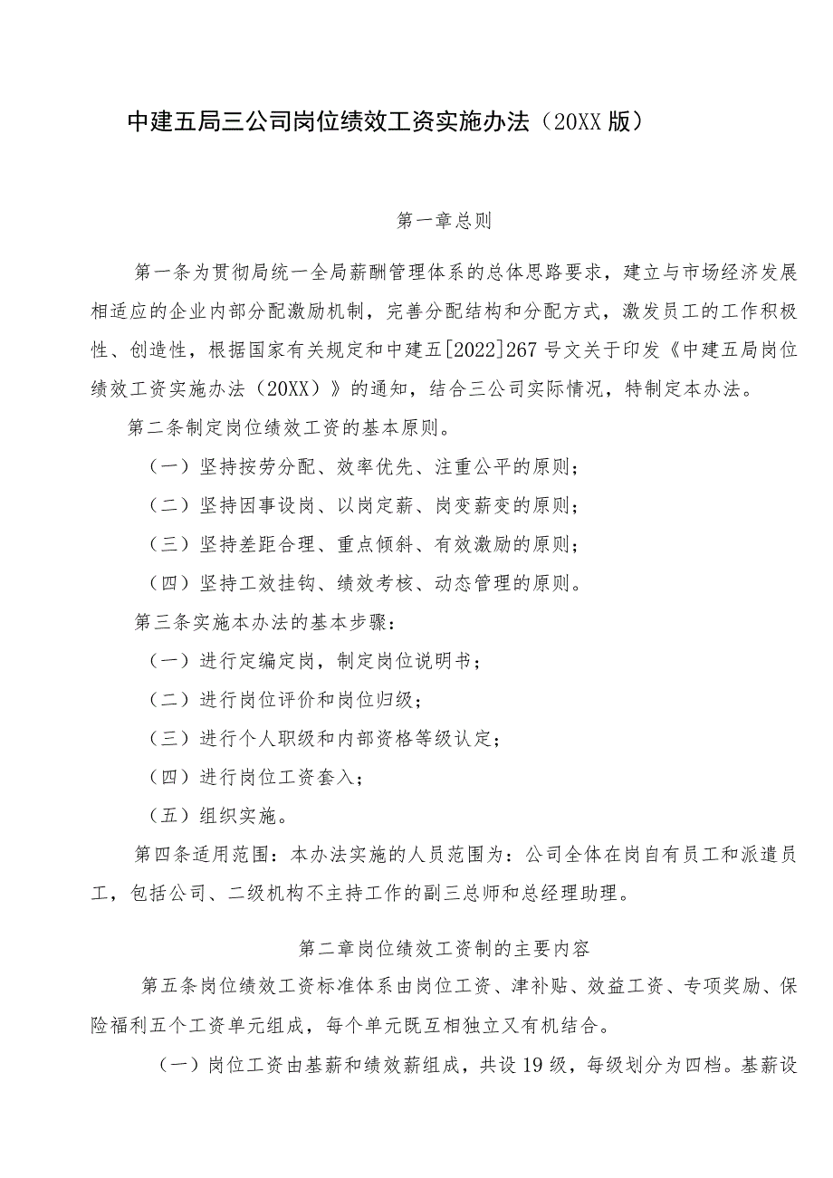 岗位工资实施细则模板_第1页