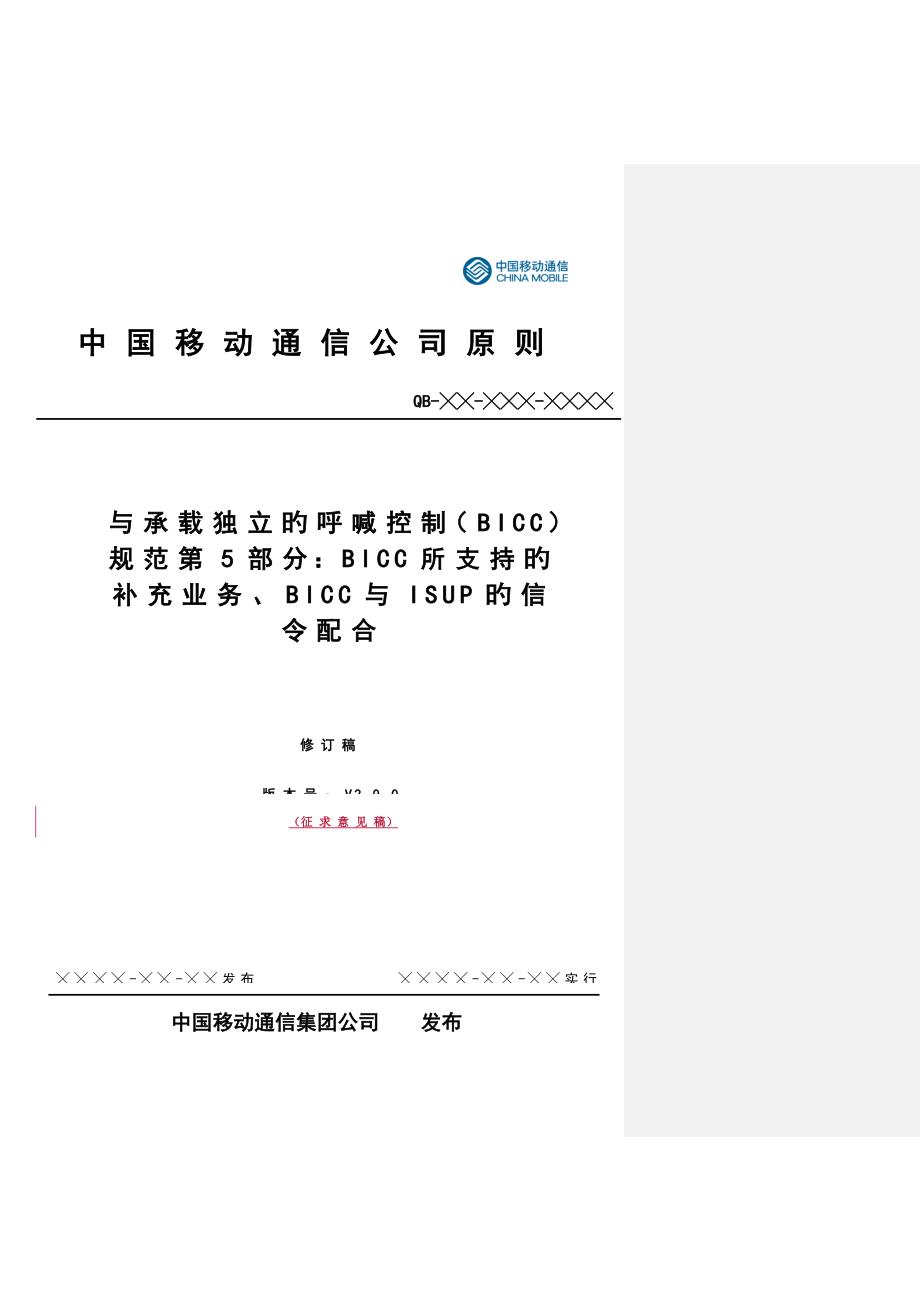 通信公司BICC重点技术基础规范_第1页