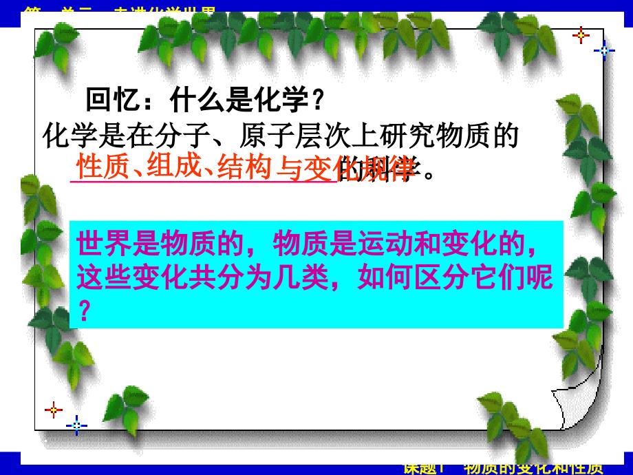 课题1物质的变化和性质分析_第1页