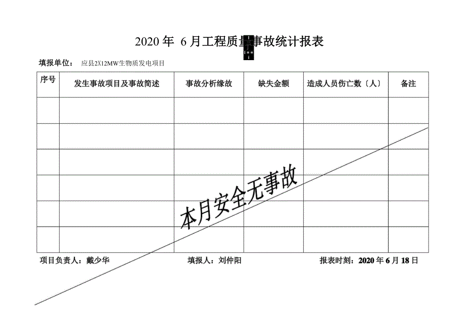 工程质量统计报表_第2页