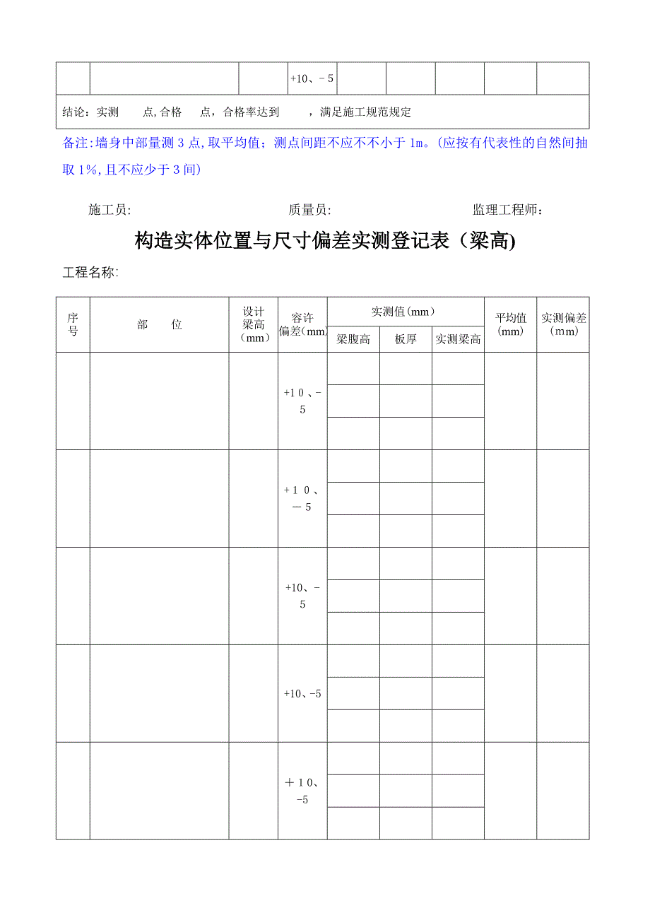 结构实体位置与尺寸偏差测量原始记录_第4页