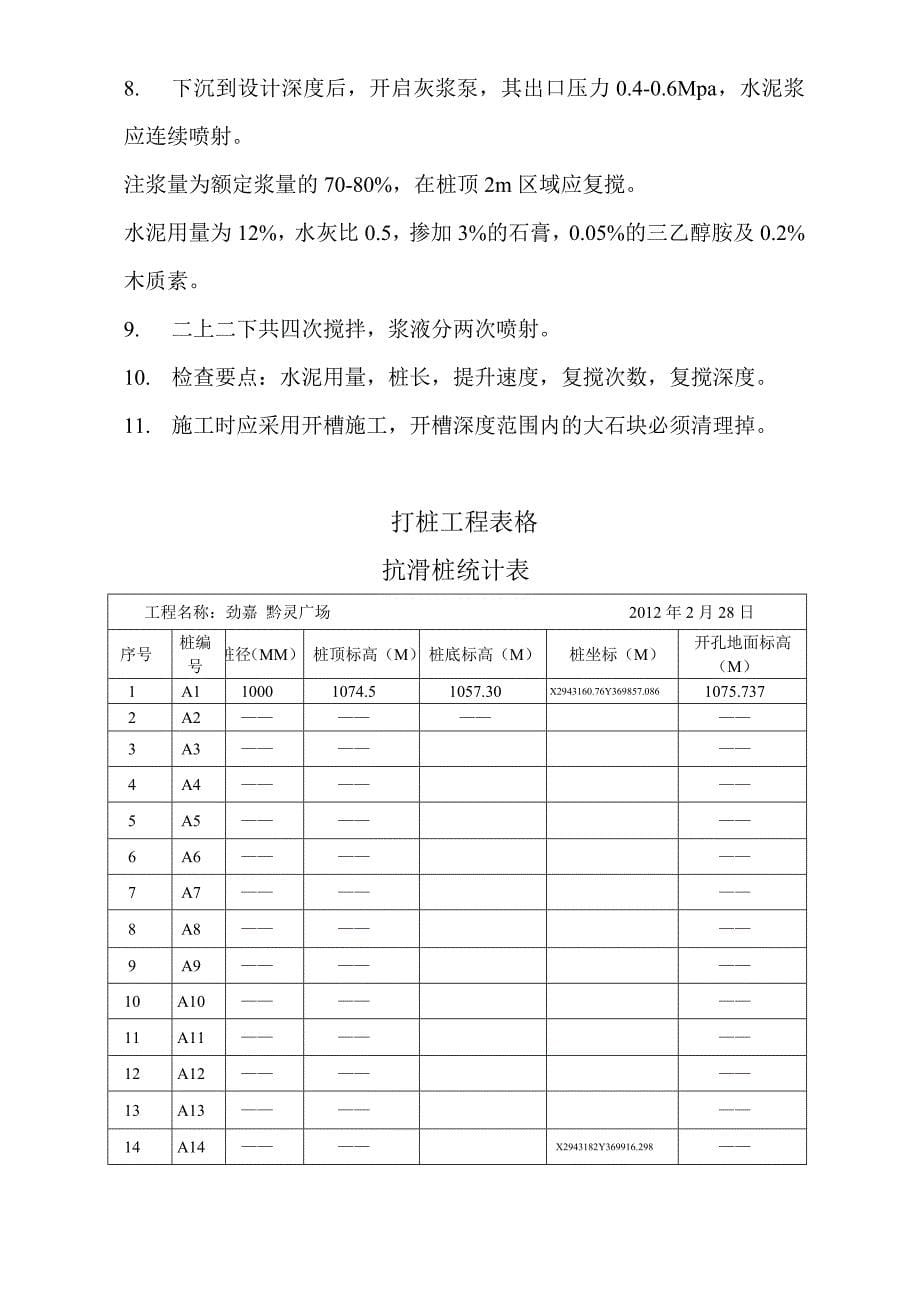 打桩工程施工要点及表格_第5页