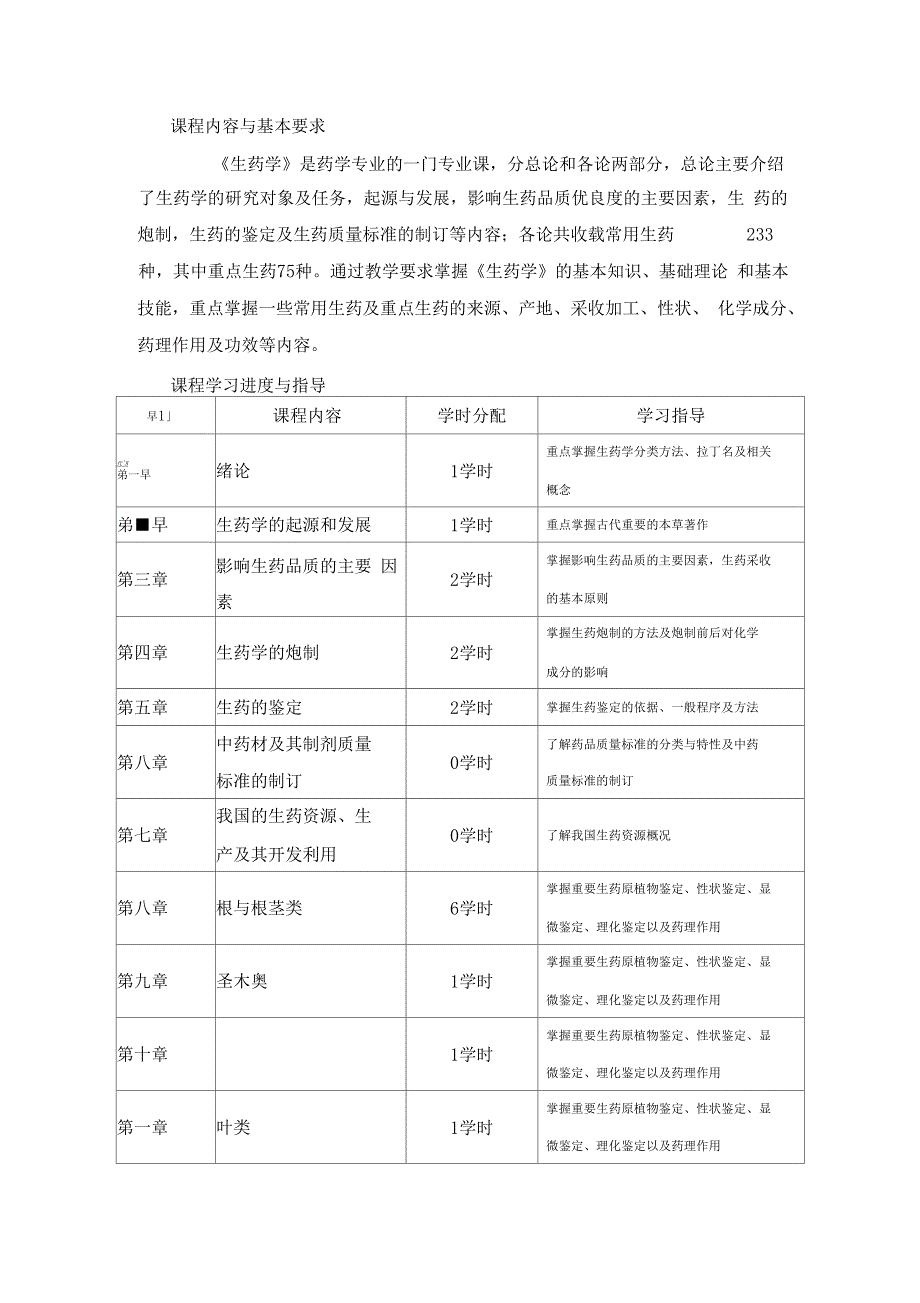 生药学课程指导书_第2页