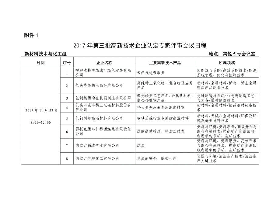 第三批高企评审日程安排内蒙古科技厅_第1页