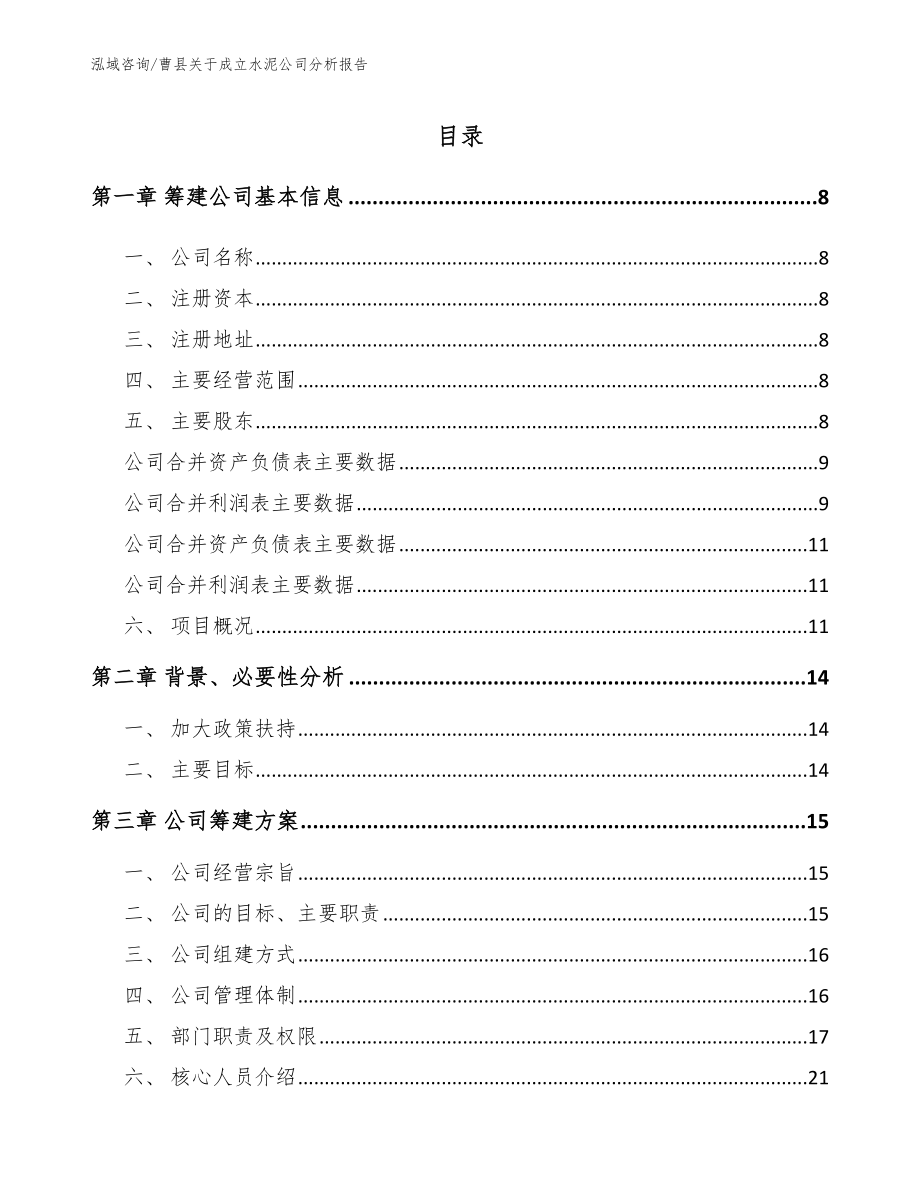 曹县关于成立水泥公司分析报告【模板范文】_第2页