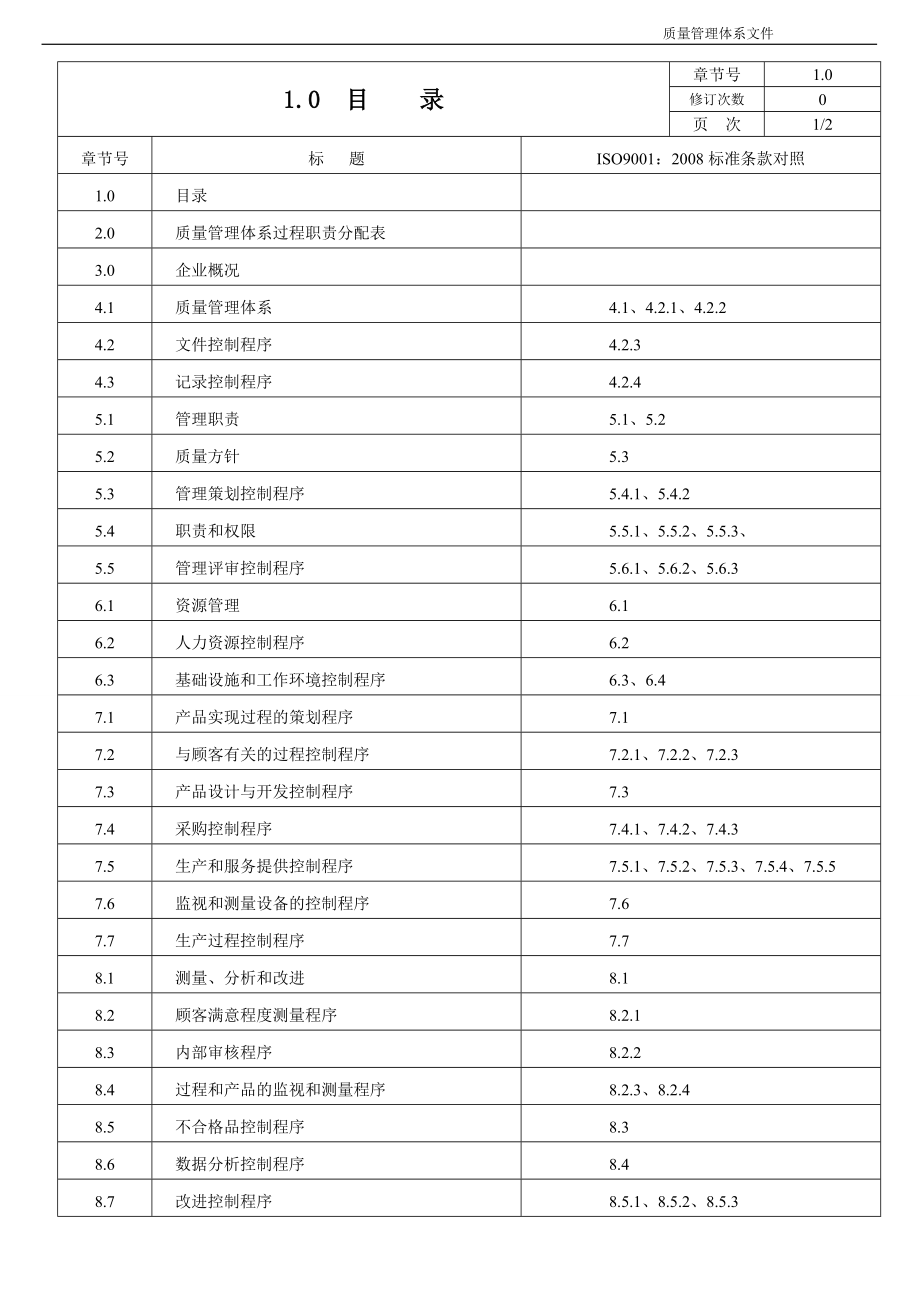 医疗器械生产许可证现场验收质量管理手册 程序文件_第3页