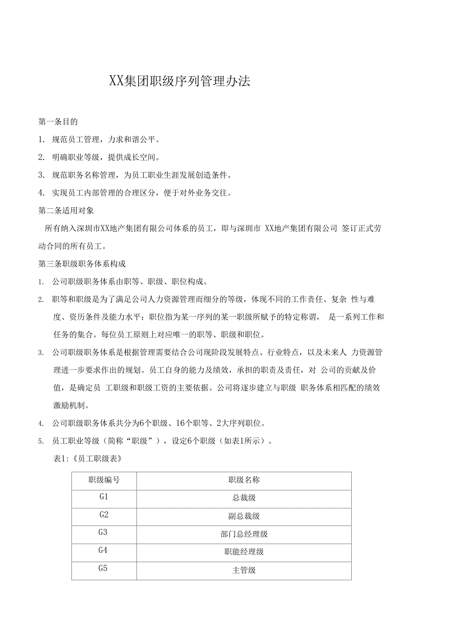 集团职级序列管理办法_第1页