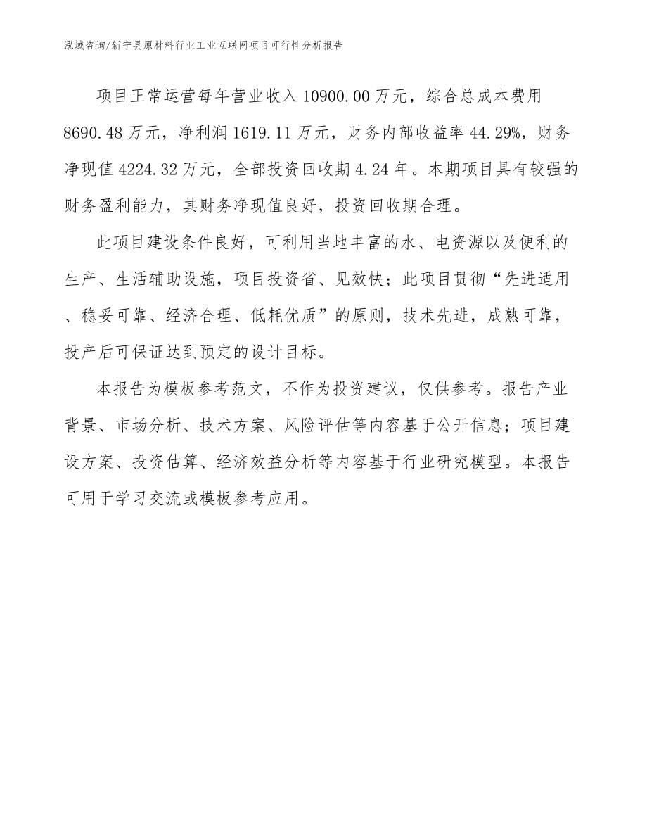 新宁县原材料行业工业互联网项目可行性分析报告_第5页