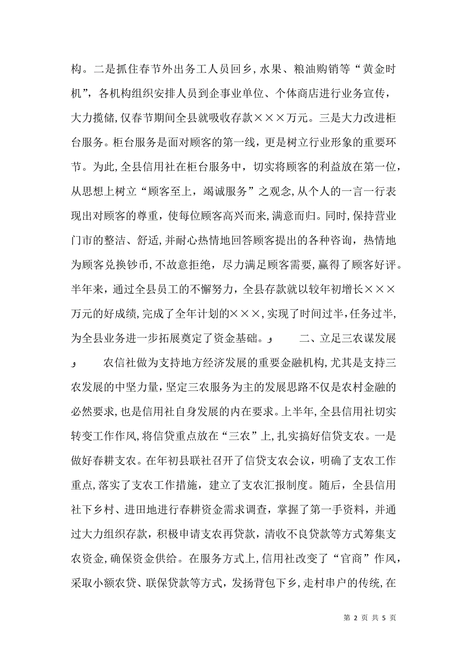 农村信用社上半年工作总结 总结_第2页